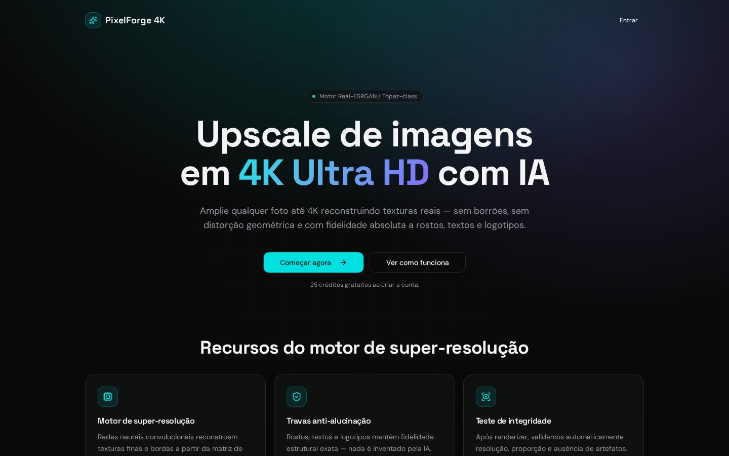 PixelForge 4K Homepage