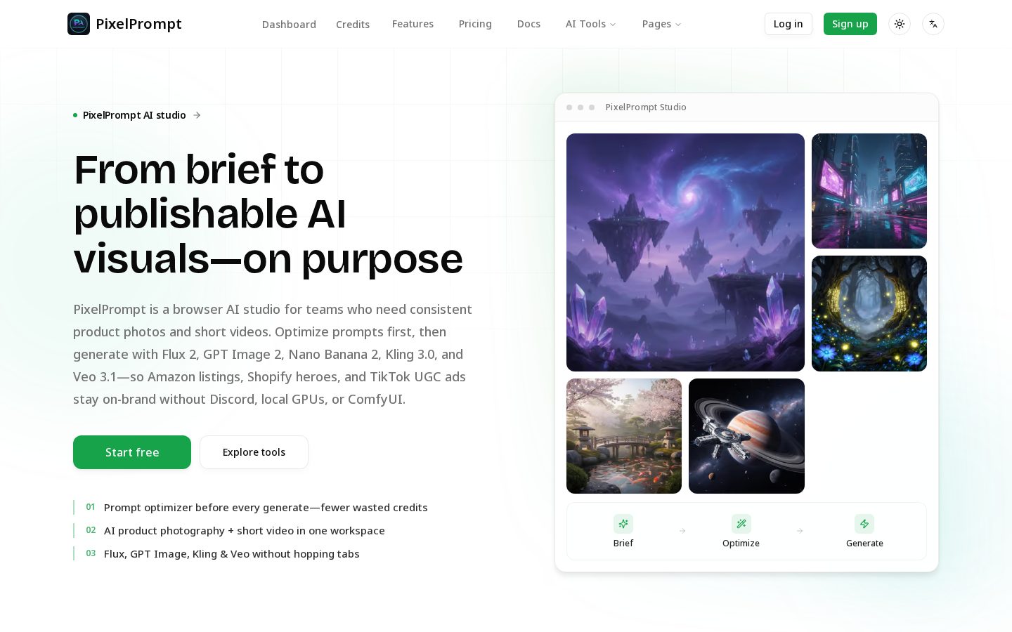 PixelPrompt Homepage