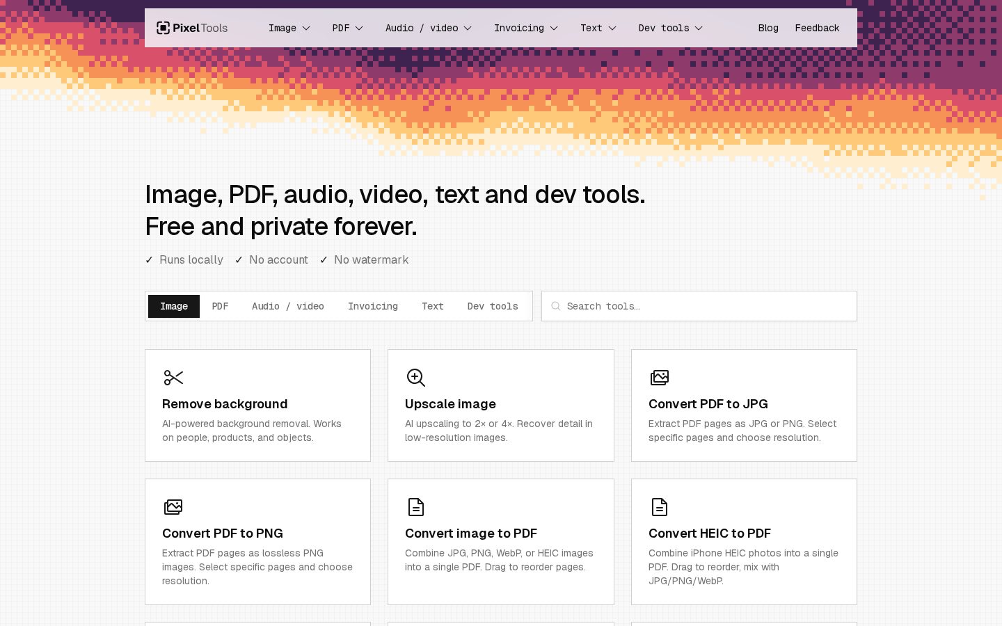 PixelTools Homepage