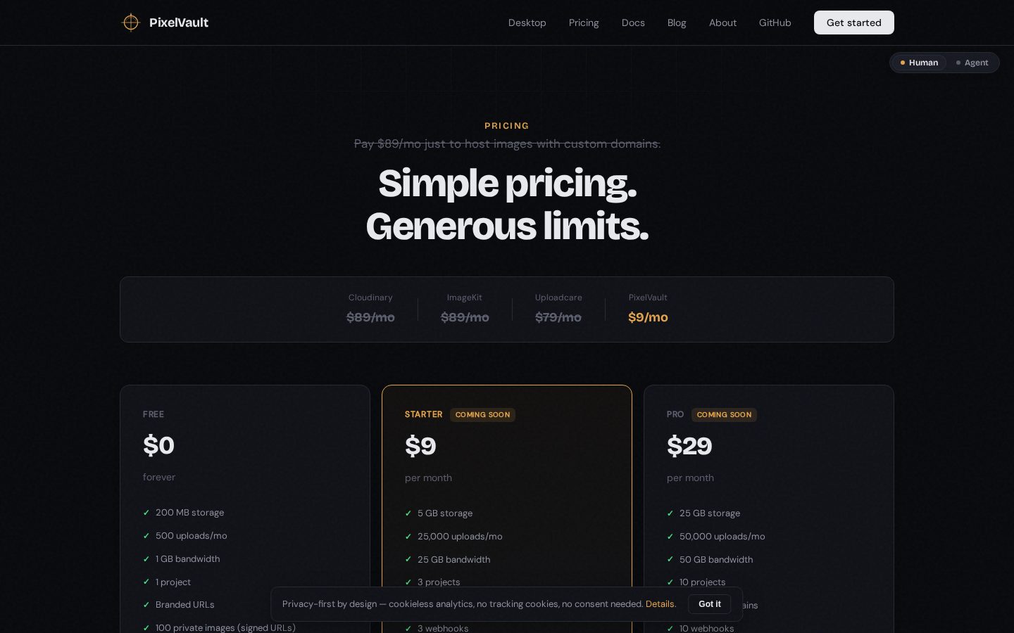 PixelVault Pricing