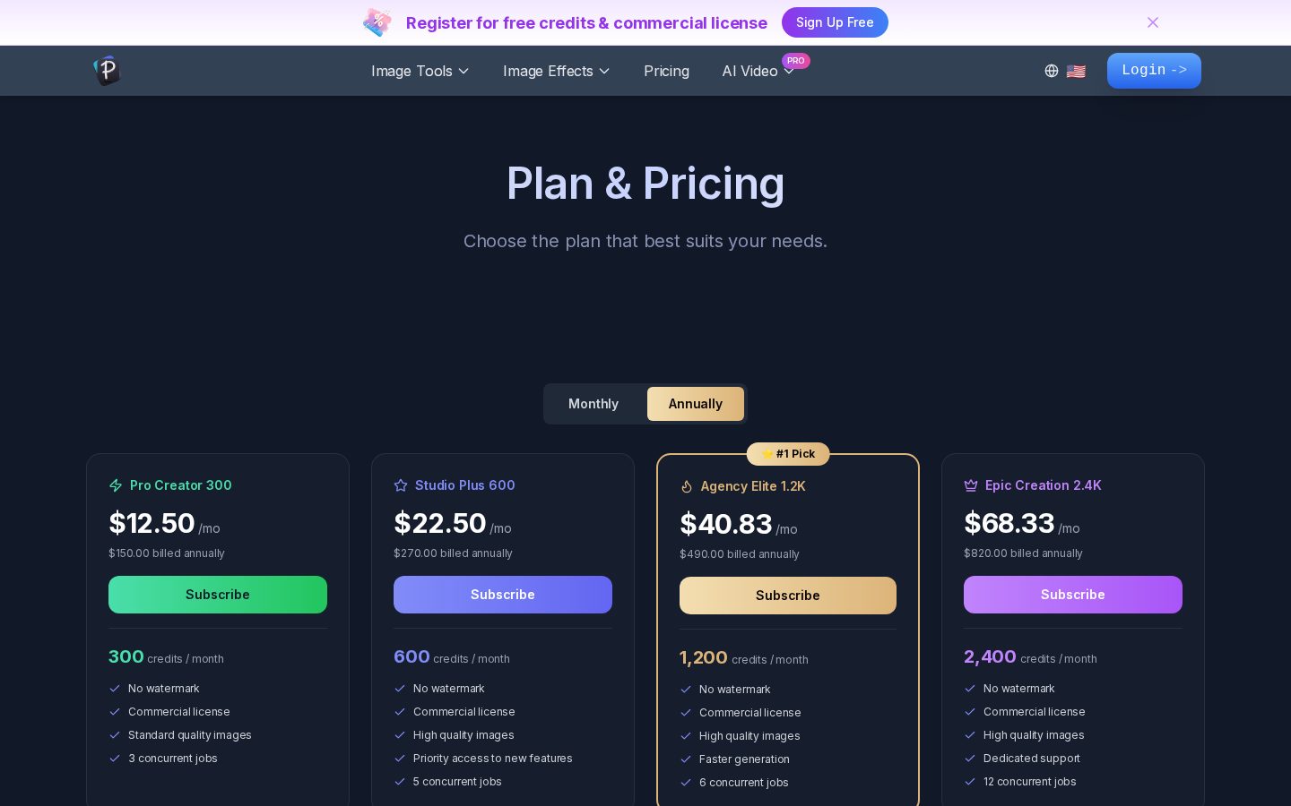Pixfy AI Pricing