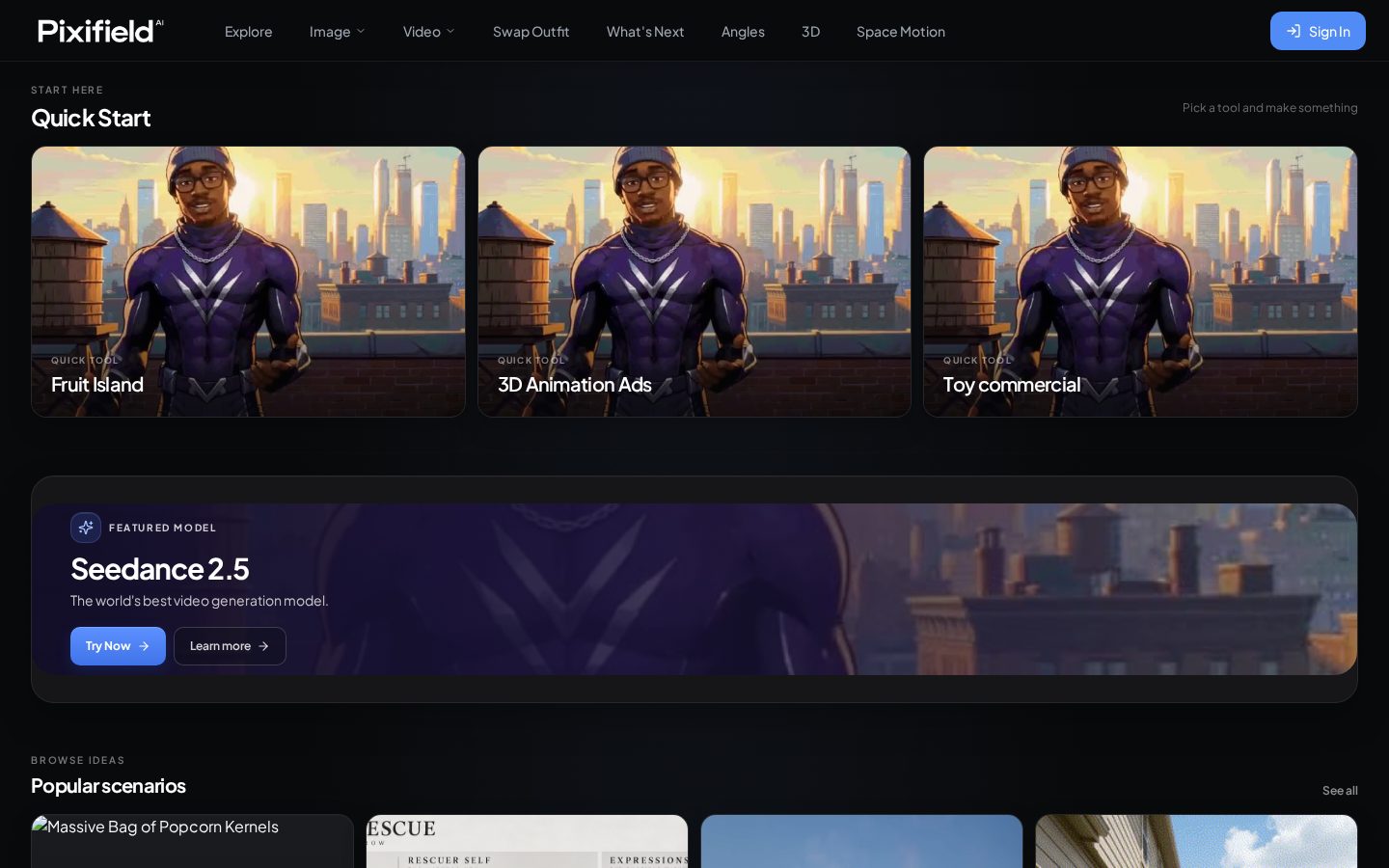 Pixifield Homepage