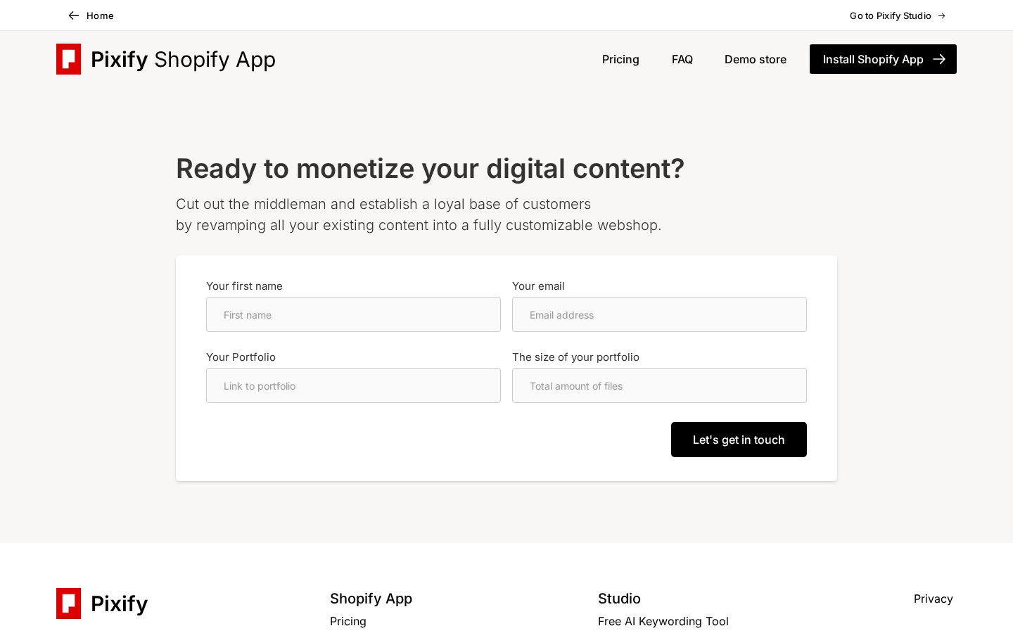 Pixify Pricing