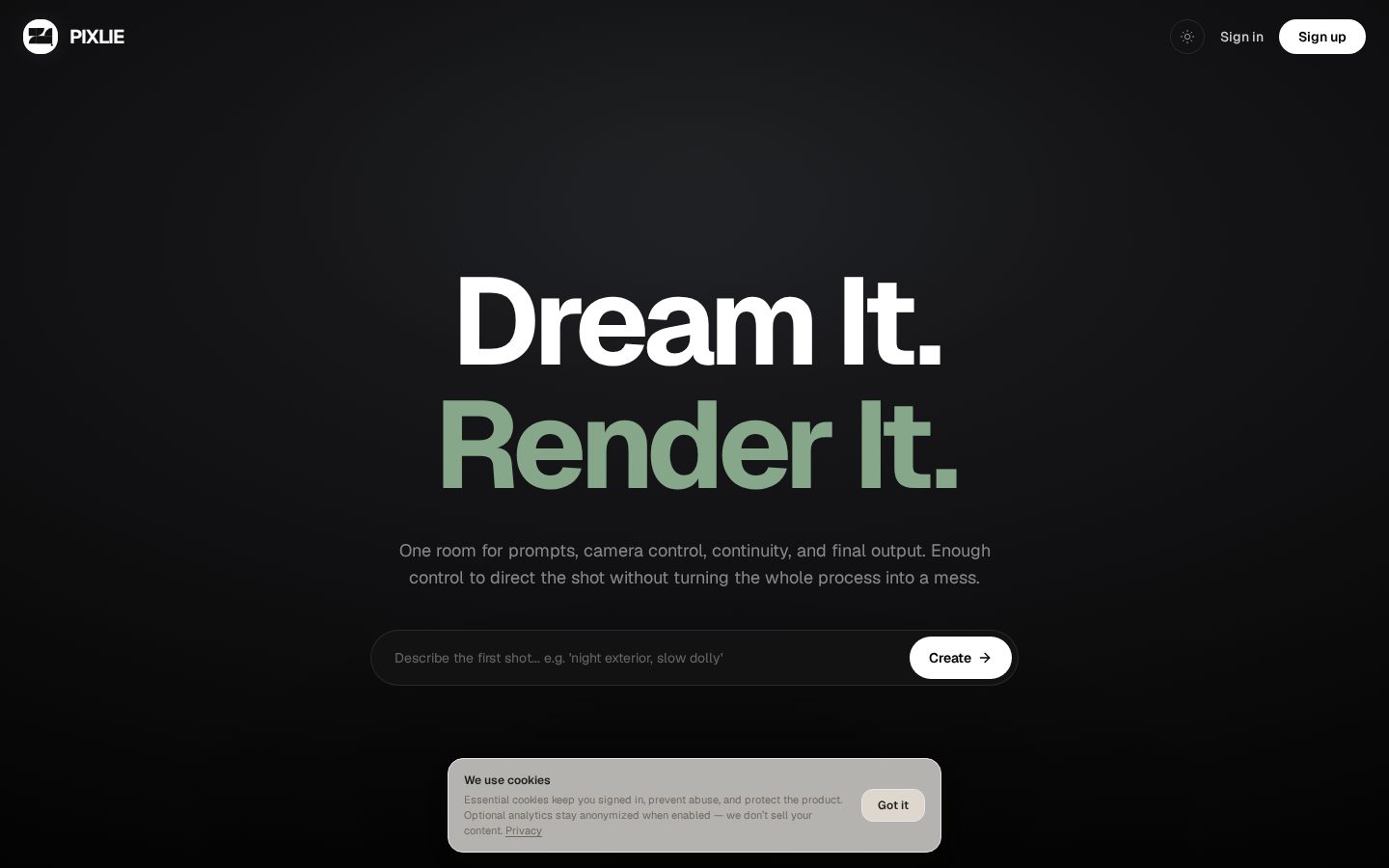 Pixlie Homepage