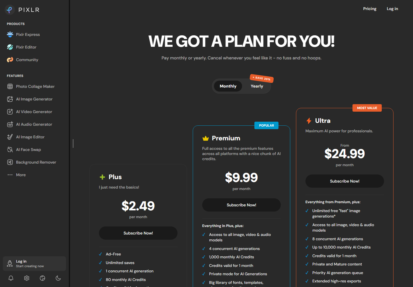 Pixlr pricing