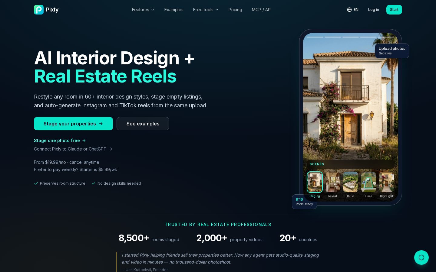 Pixly.app Homepage