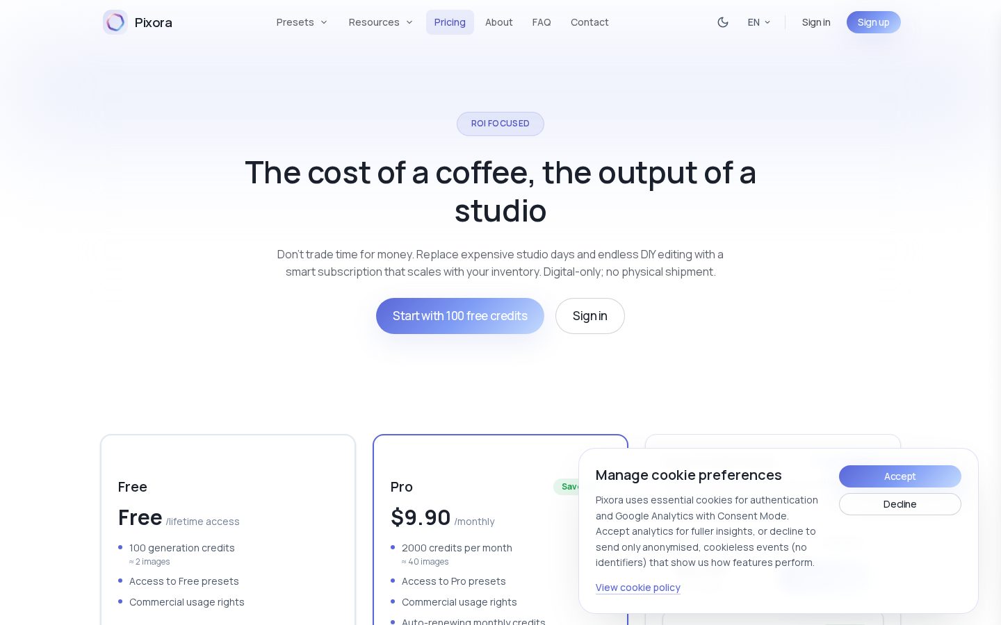Pixora Pricing