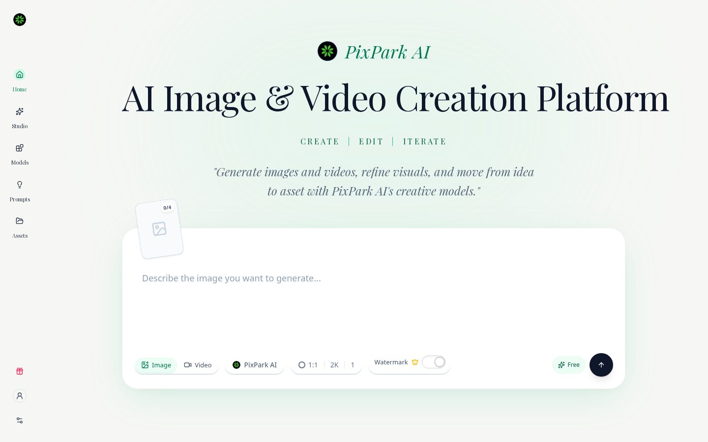 PixPark AI Uncensored AI Image Editor Homepage