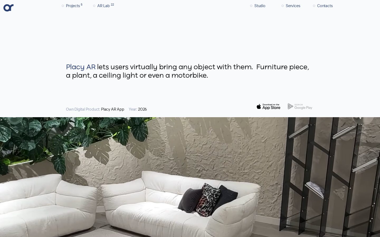 Placy AR App Homepage