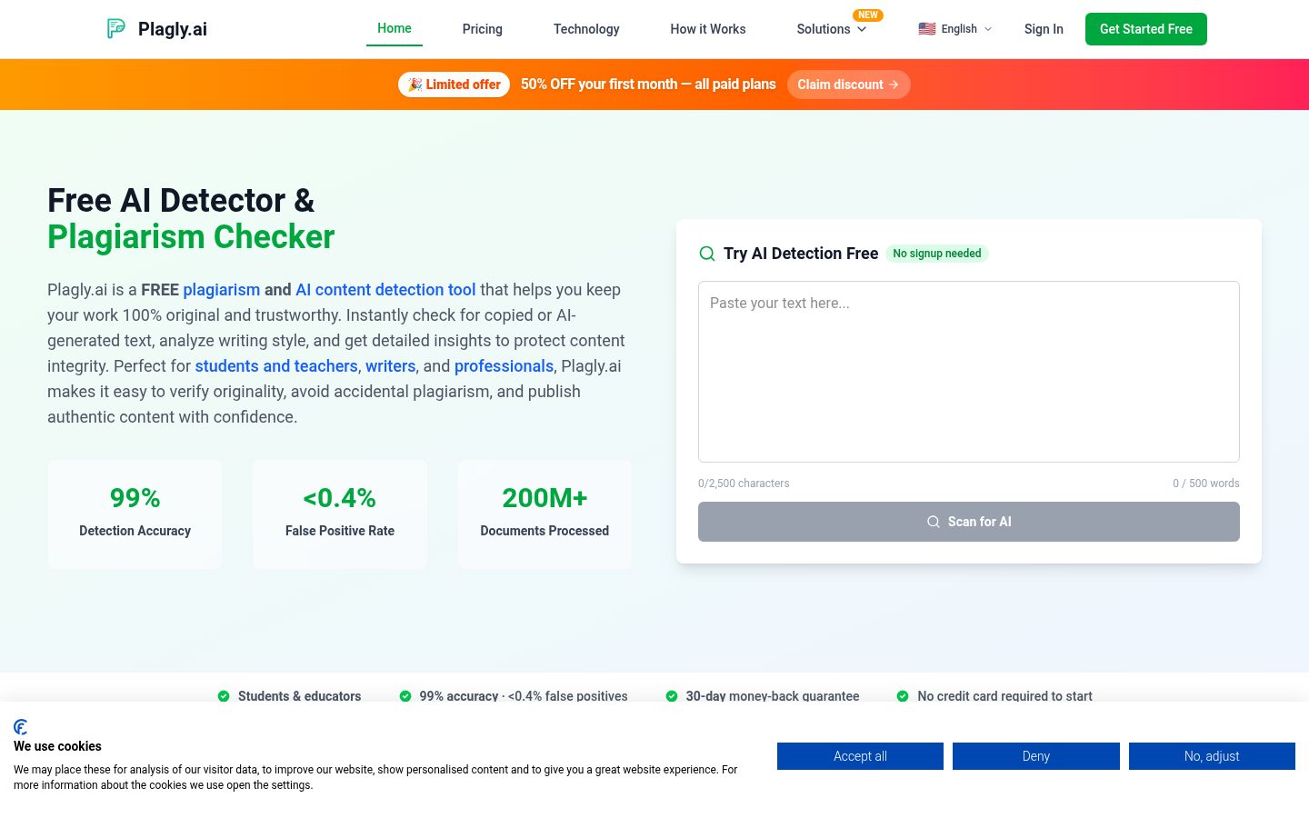 Plagly.ai Homepage