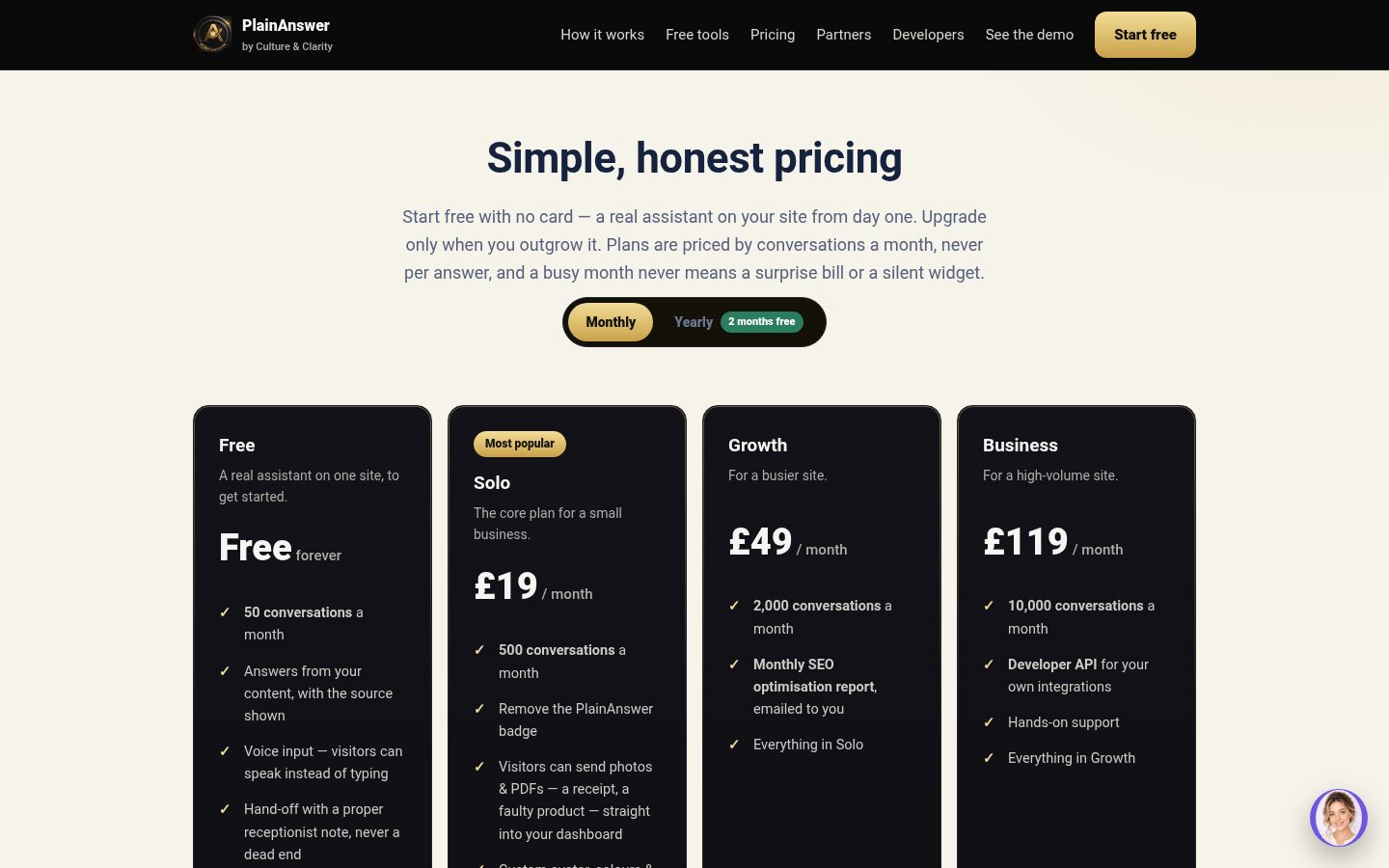 PlainAnswer Pricing