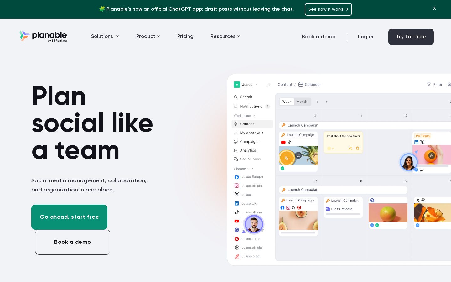 Planable Homepage