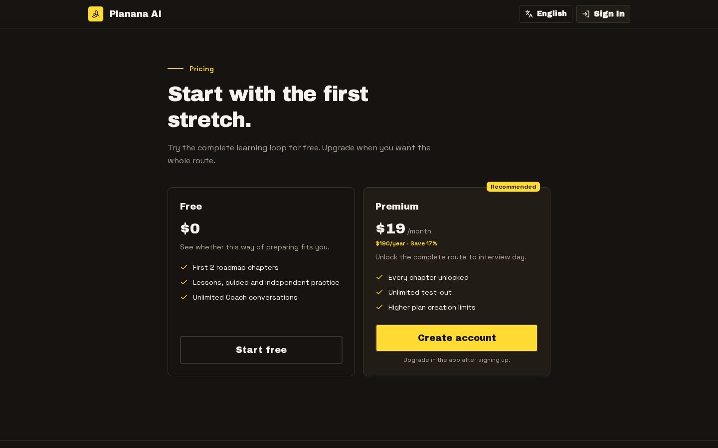 Planana AI Pricing