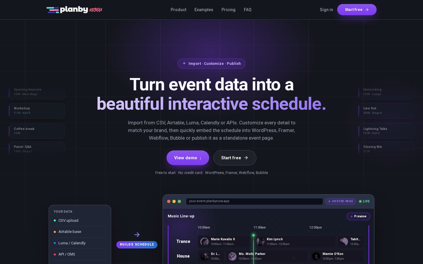 Planby Now Homepage
