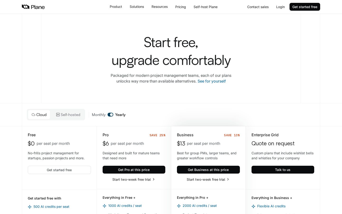 Plane Pricing