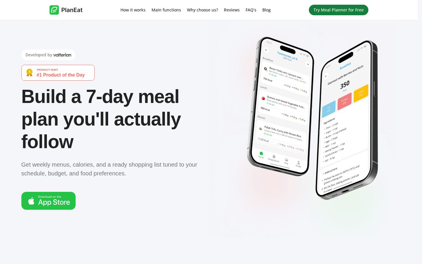 PlanEat AI Homepage