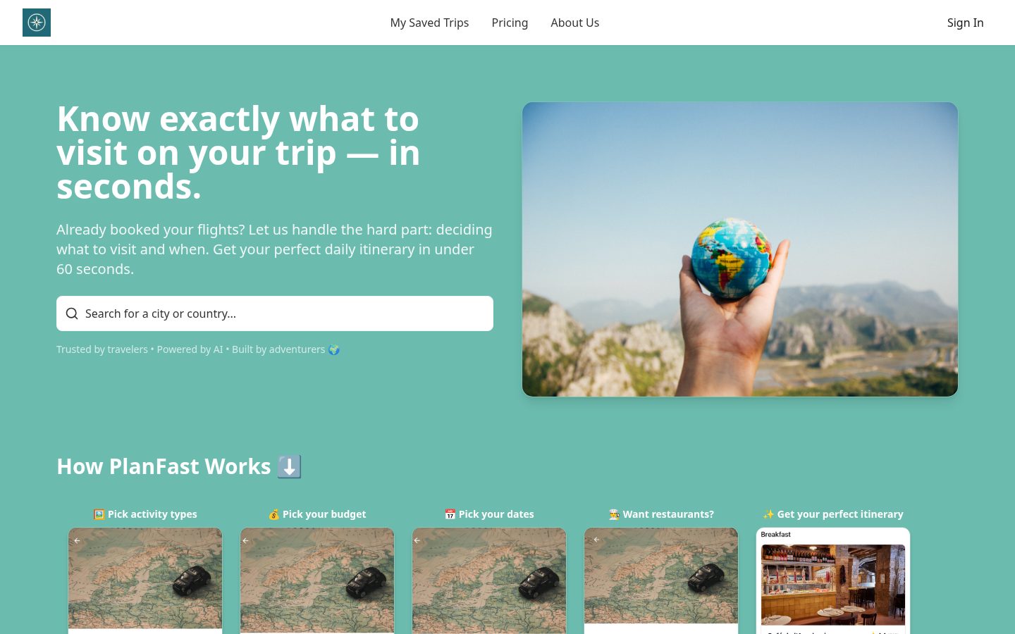 PlanFast Homepage