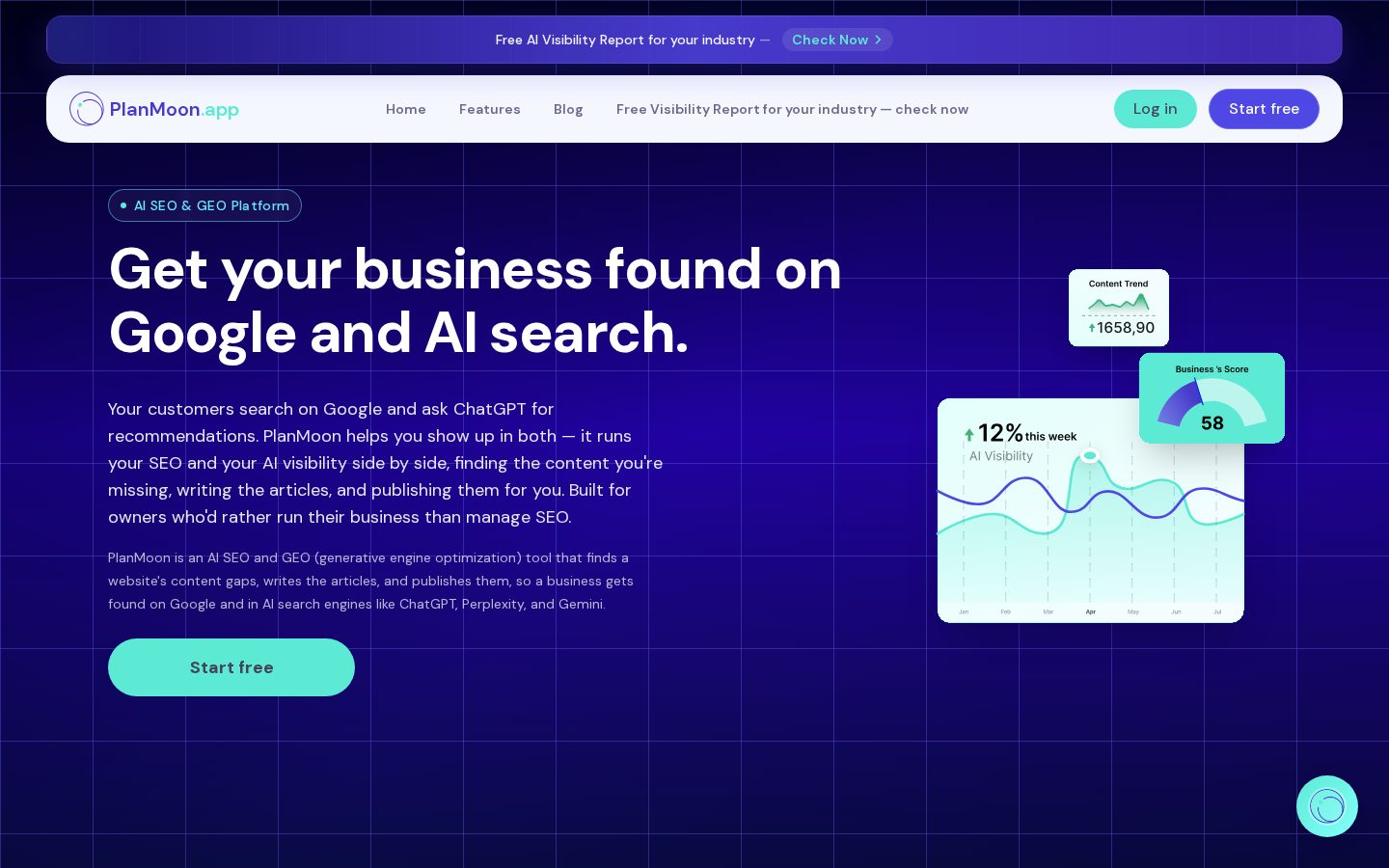 PlanMoon Homepage