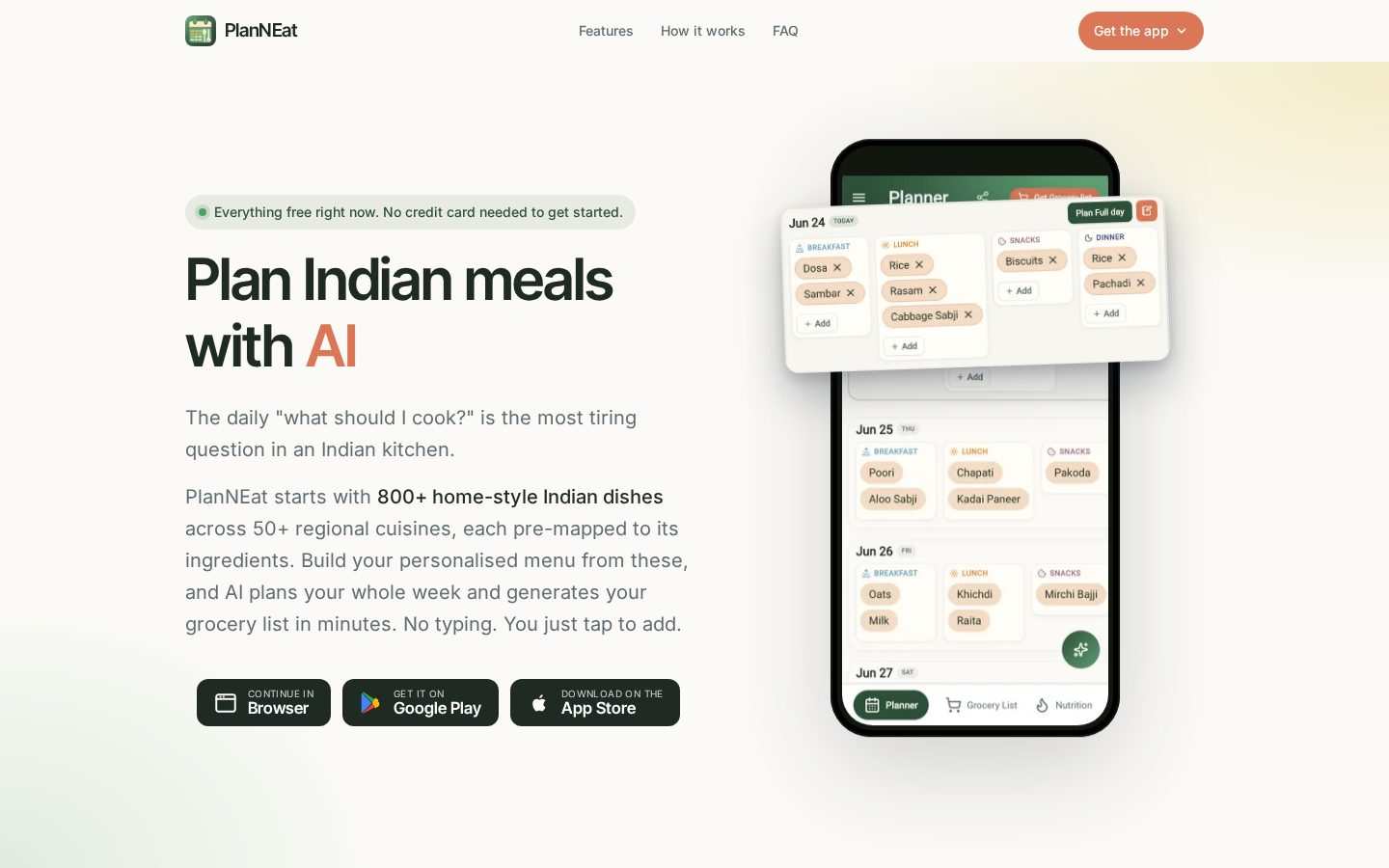 PlanNEat Homepage