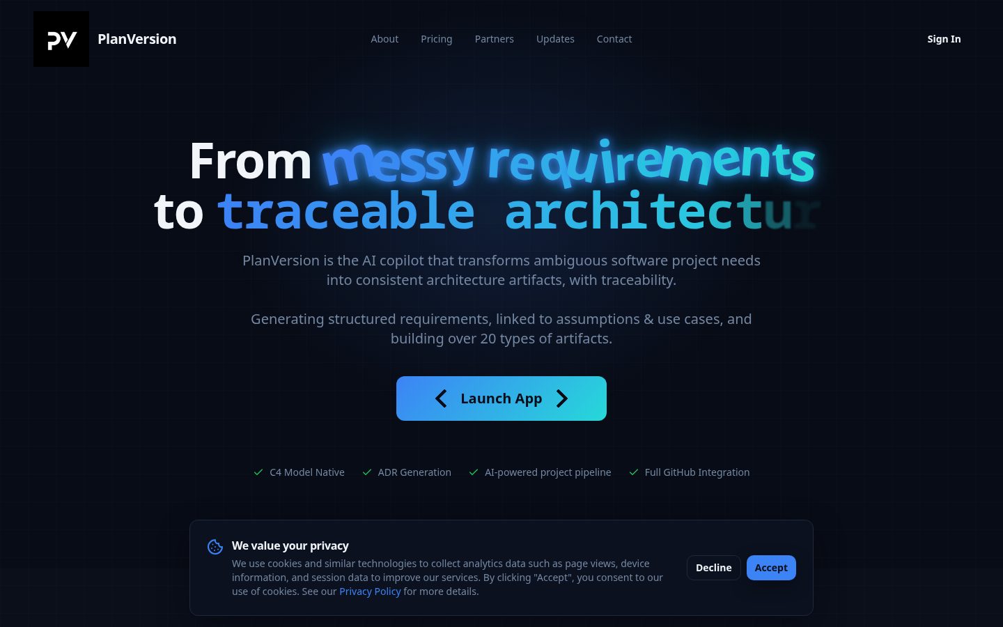 PlanVersion Homepage