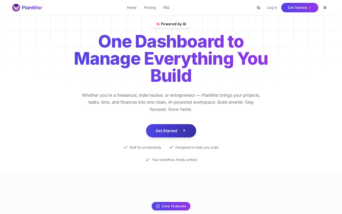 PlanWisr Homepage