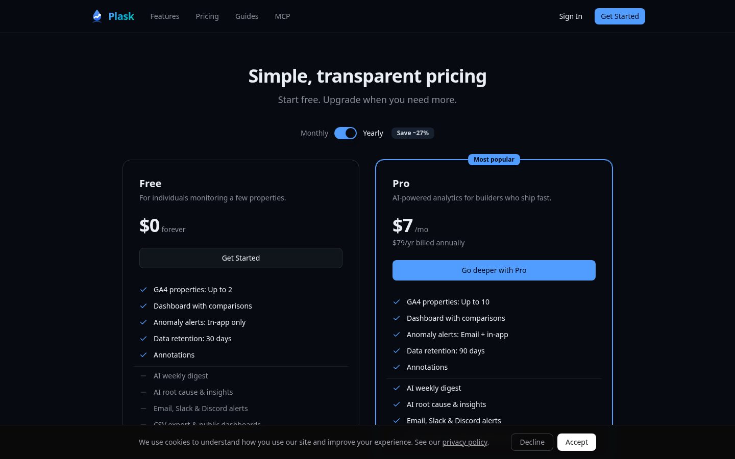 Plask Pricing