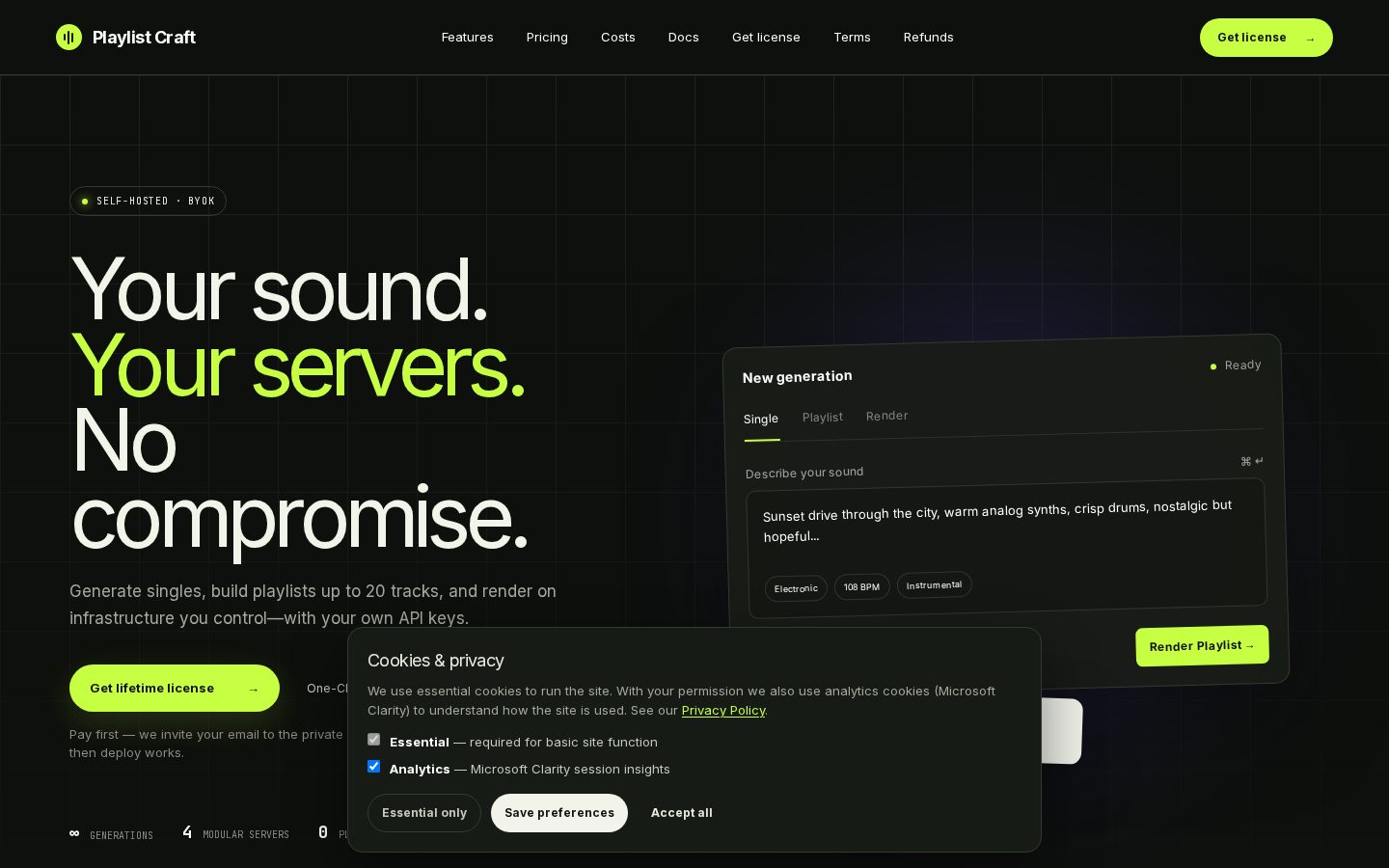 PlaylistCraft Homepage