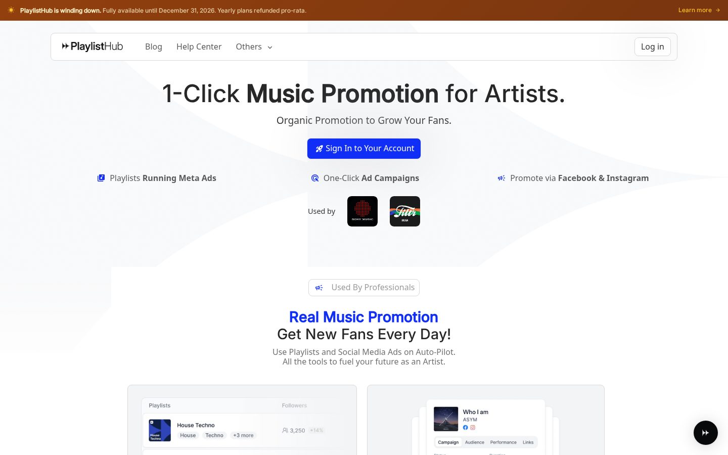 PlaylistHub Homepage