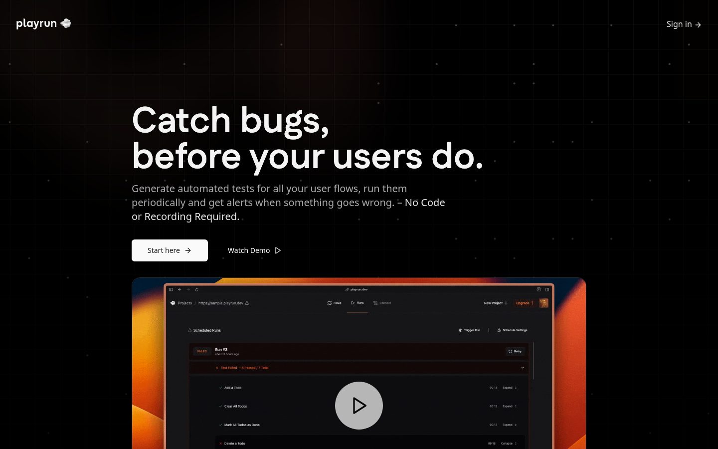 Playrun Homepage