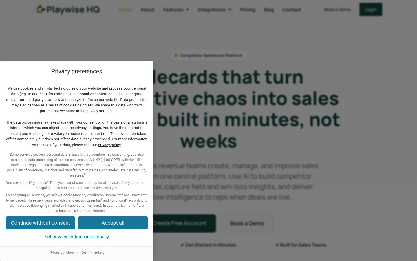 Playwise HQ Homepage
