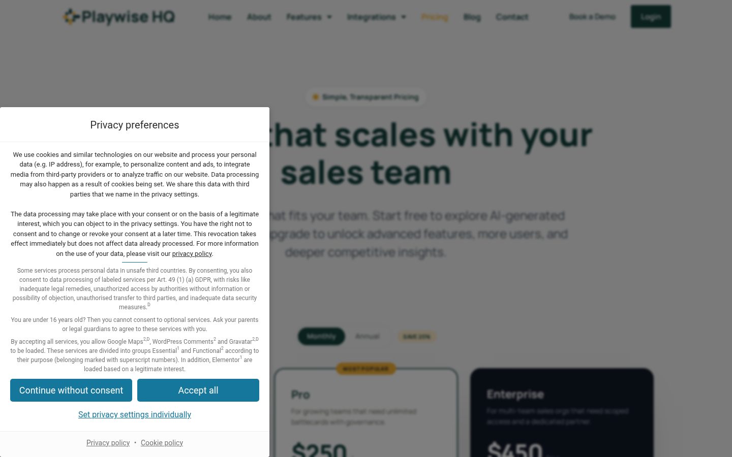 Playwise HQ Pricing