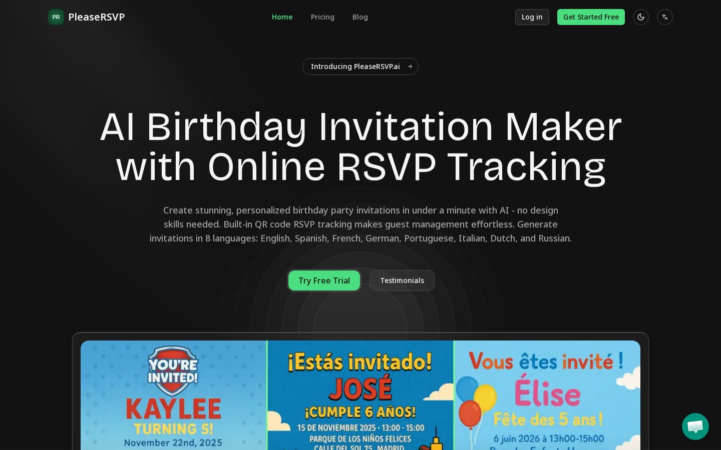 PleaseRSVP Homepage
