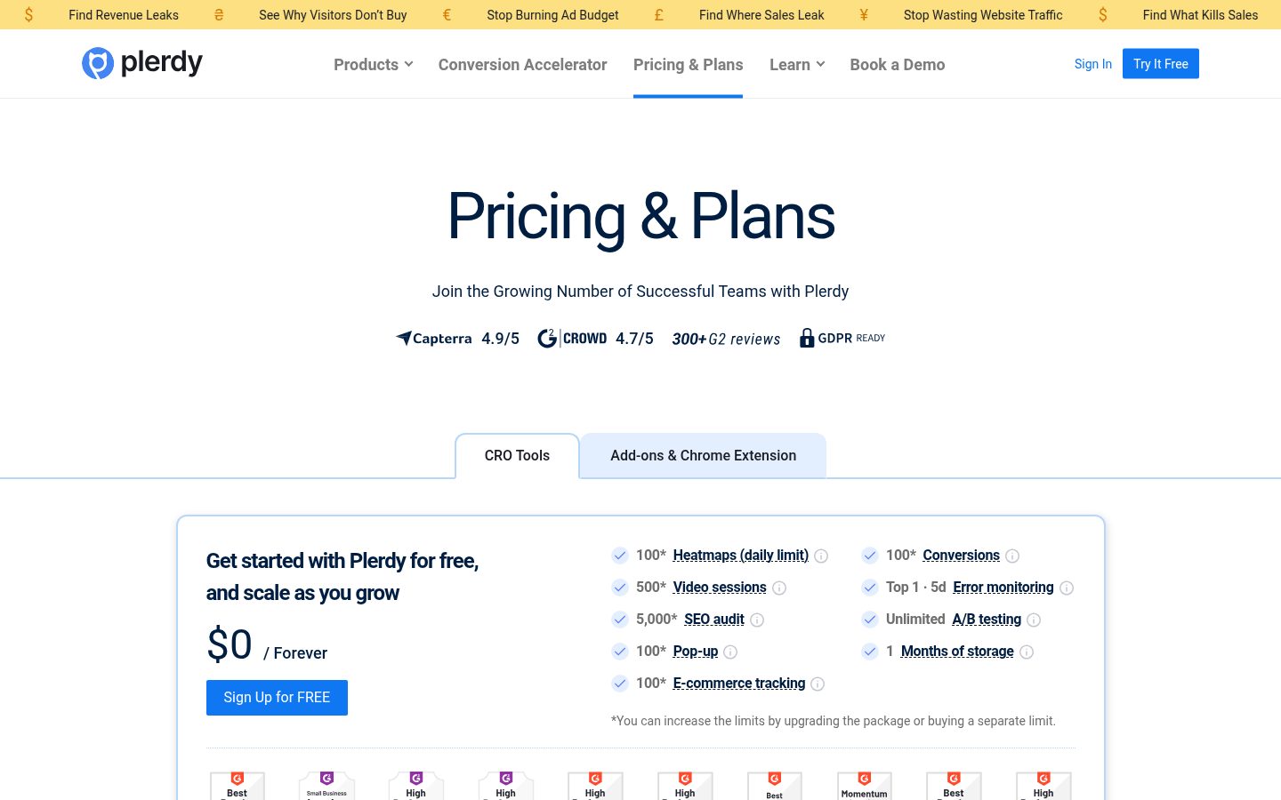 Plerdy Pricing