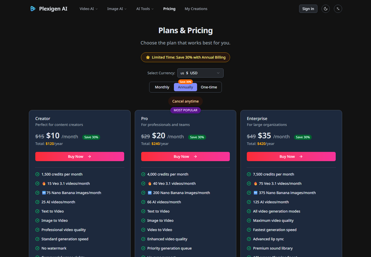 Plexigen AI pricing