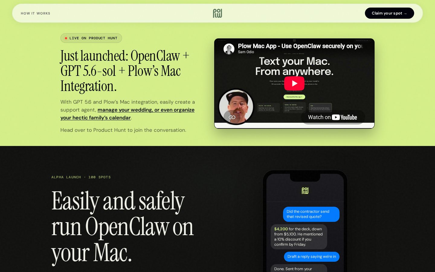 Plow Mac App Homepage