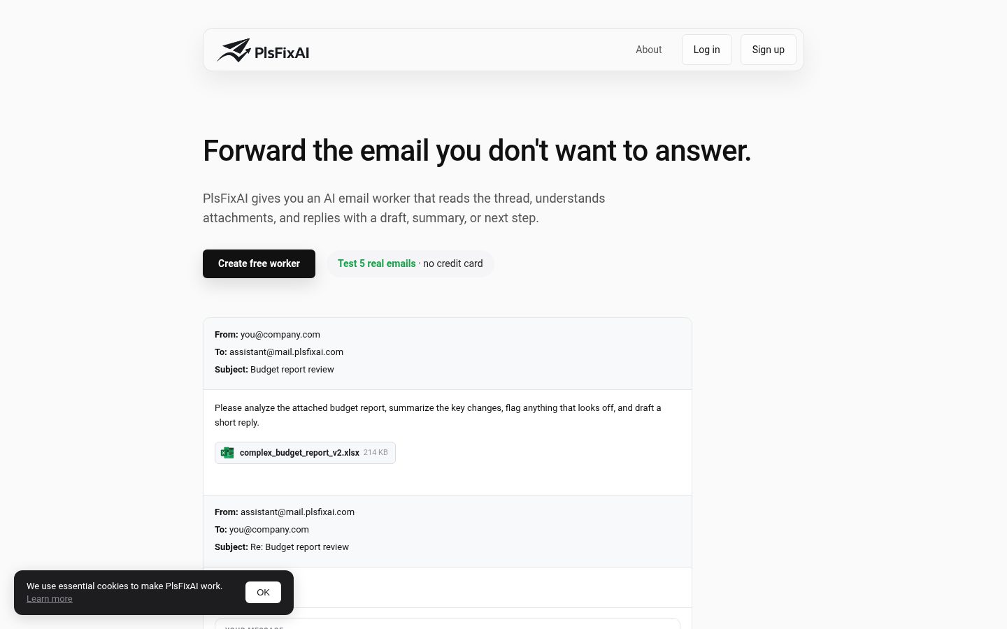 PlsFixAI Homepage
