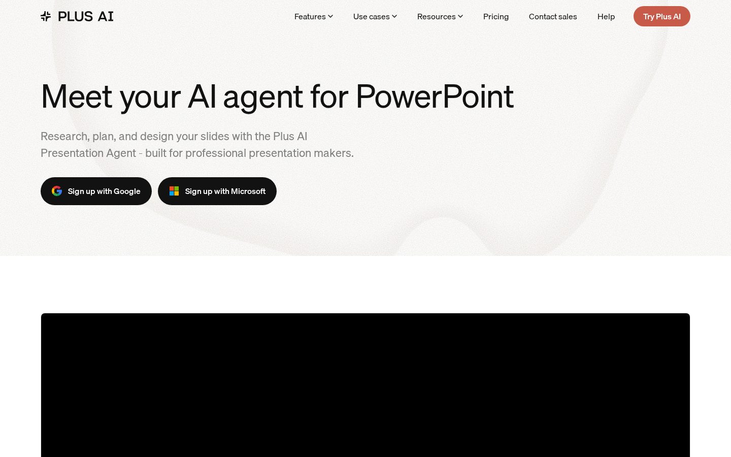 Plus AI Presentation Agent Homepage