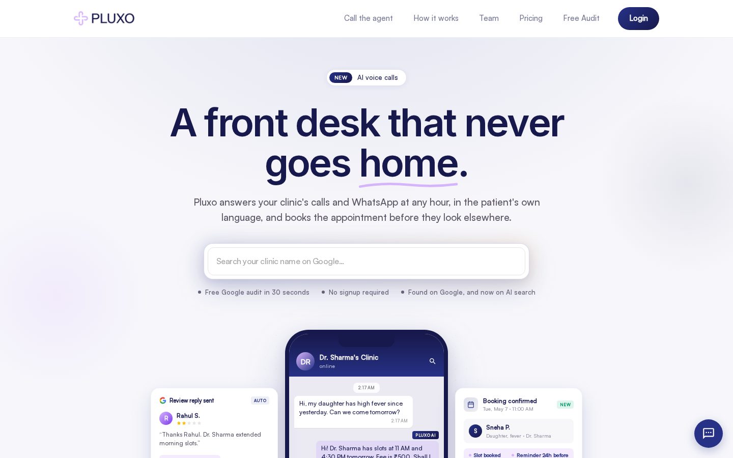 Pluxo Homepage