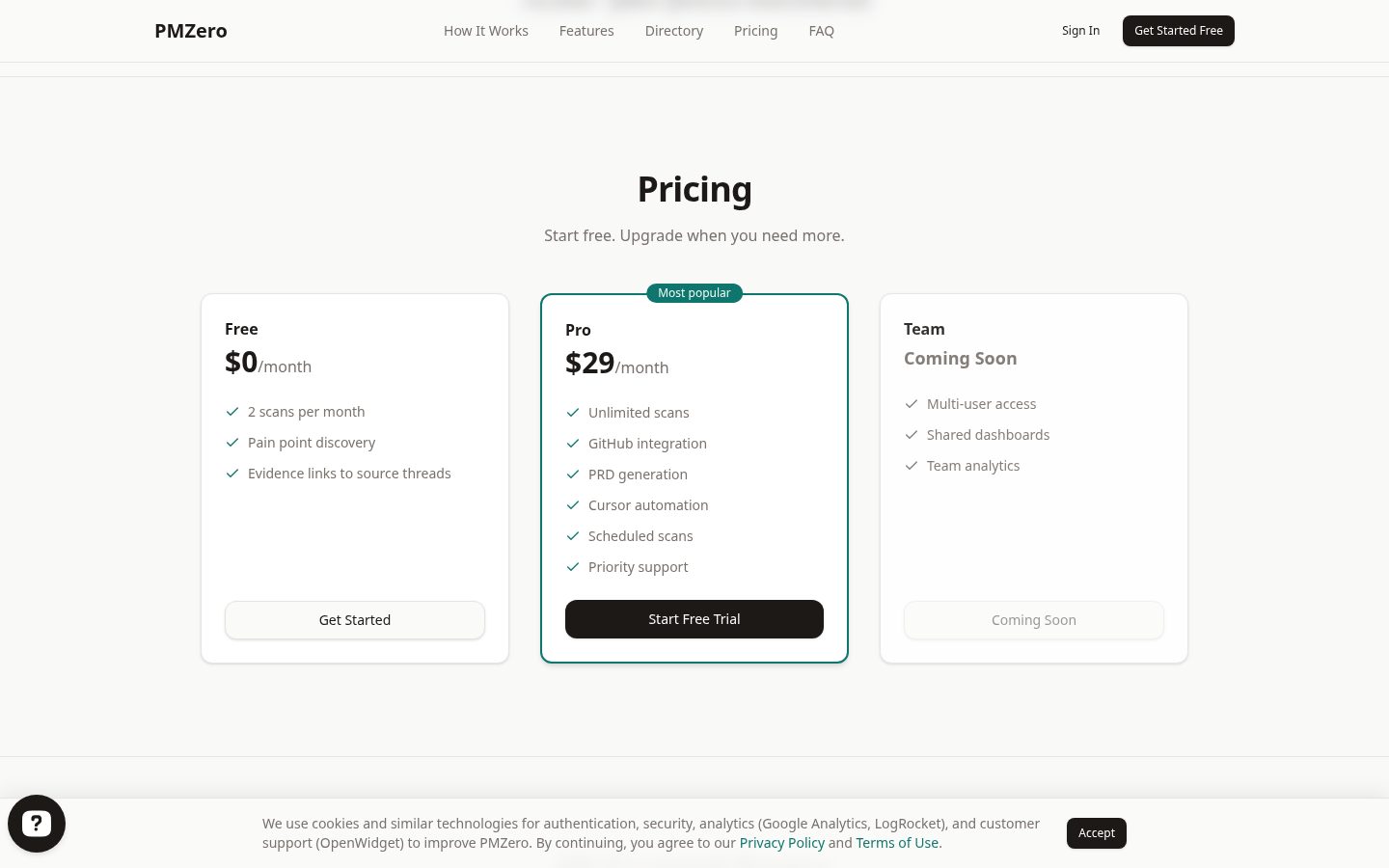 PMZero Pricing