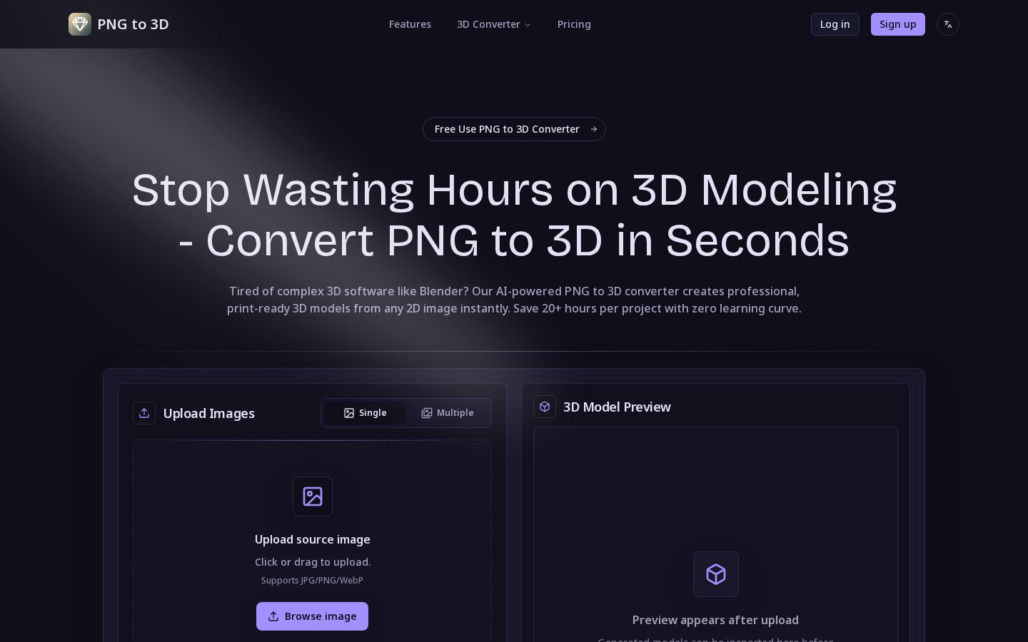 PNG to 3D Homepage