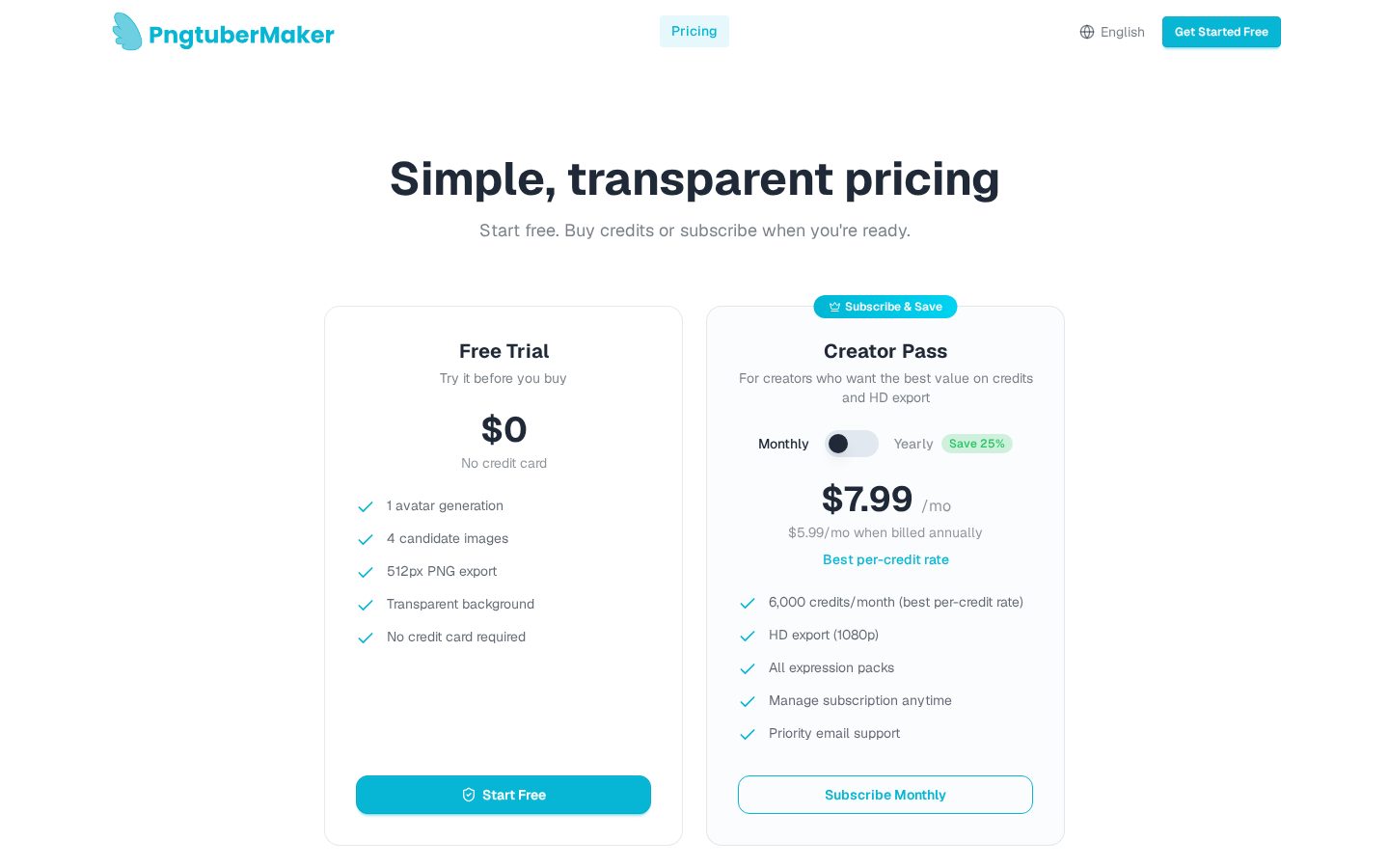 PngTuber Maker Pricing