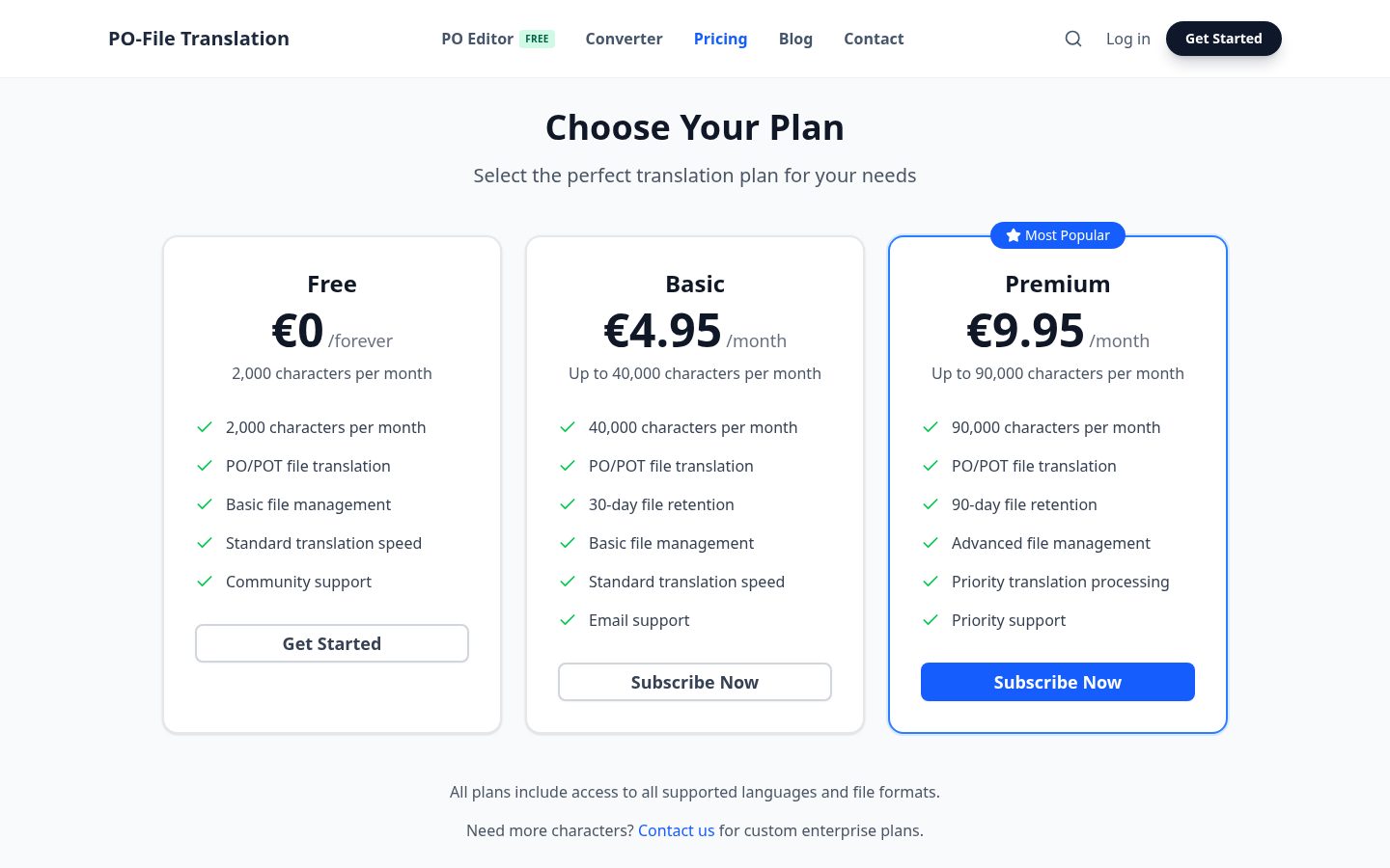 PO-file Translation Pricing
