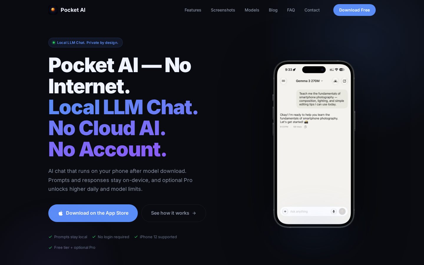 Pocket AI Homepage