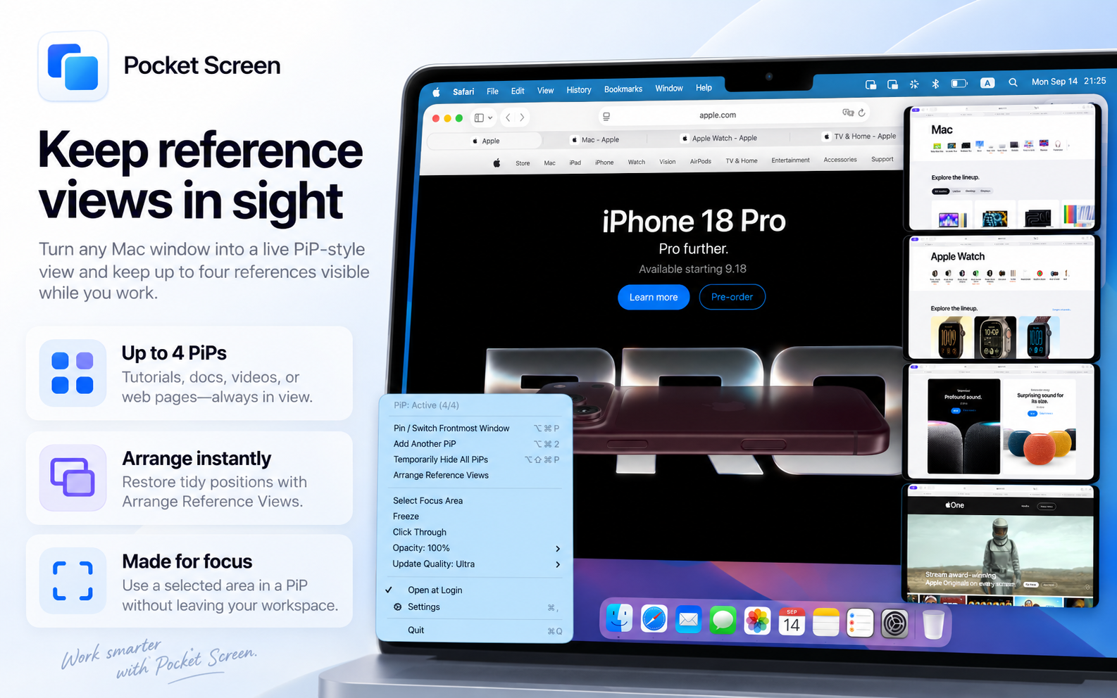 Keep multiple reference views beside your work