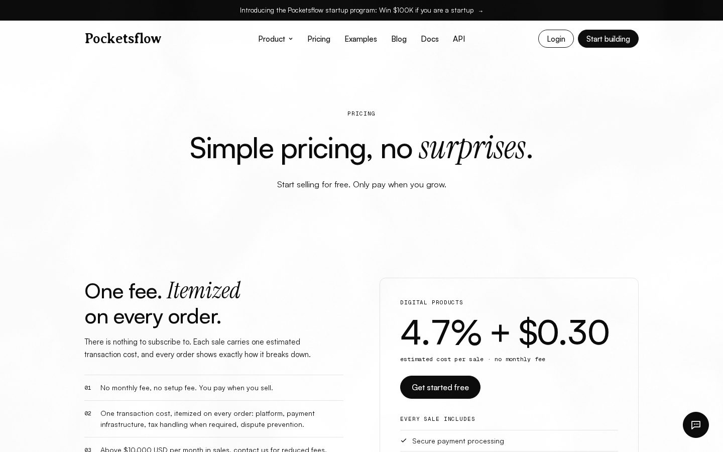 Pocketsflow Pricing