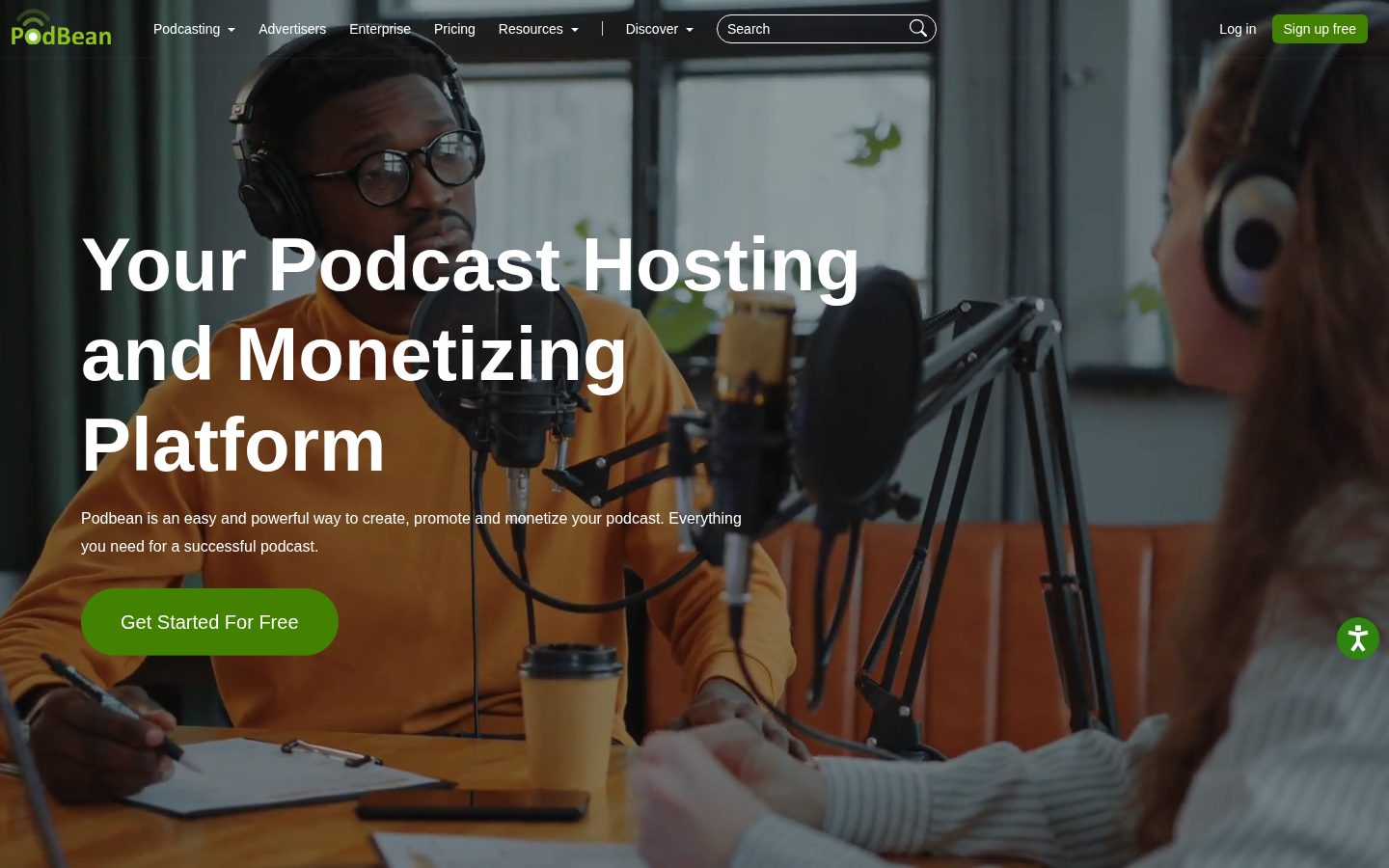Podbean Hosting Homepage