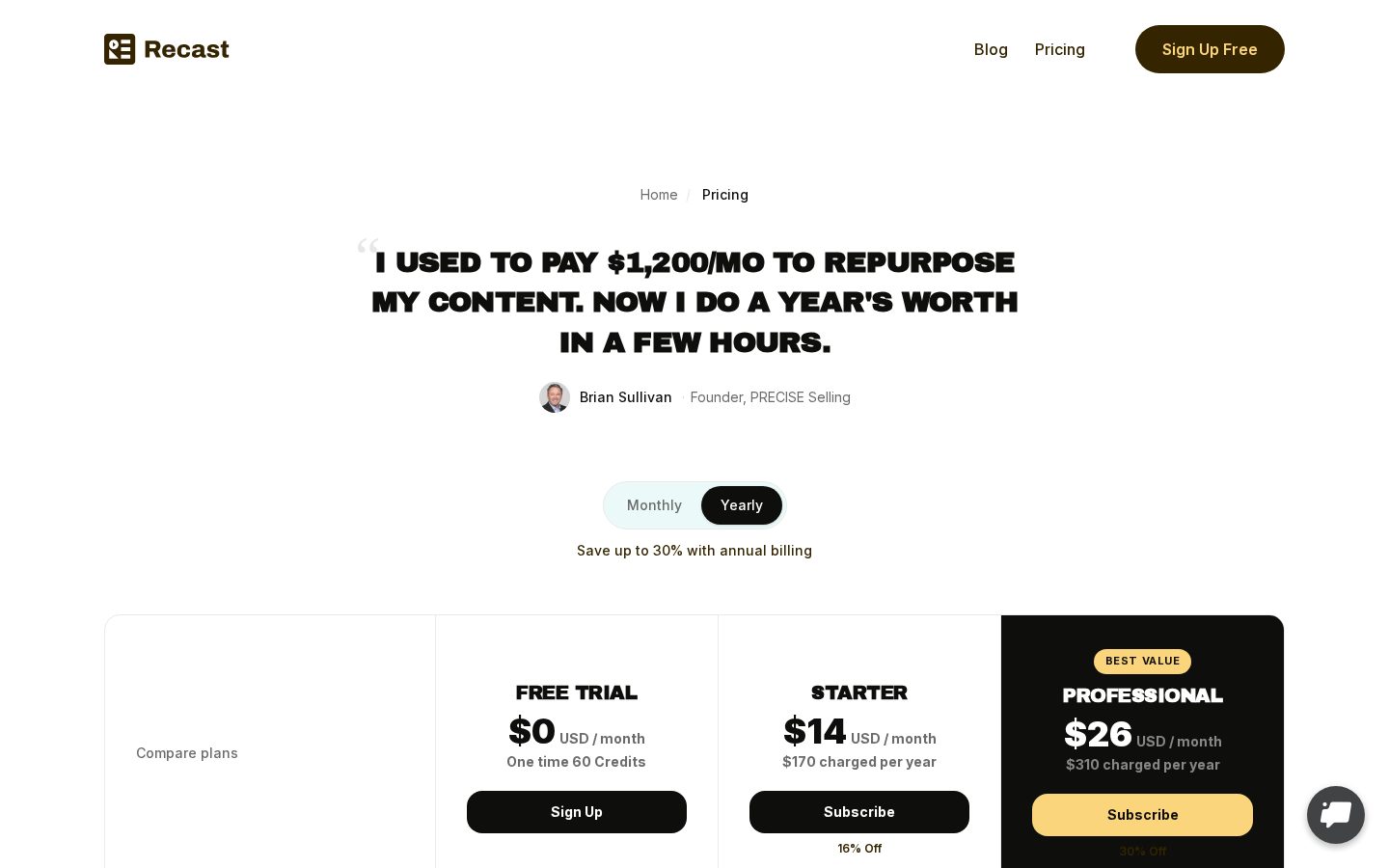 Podcast Clip Maker Pricing
