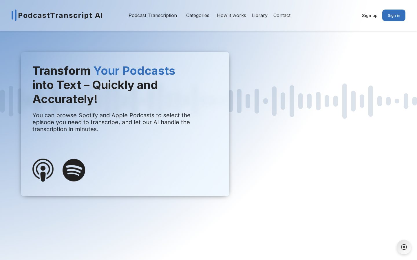 Podcast Transcript Homepage