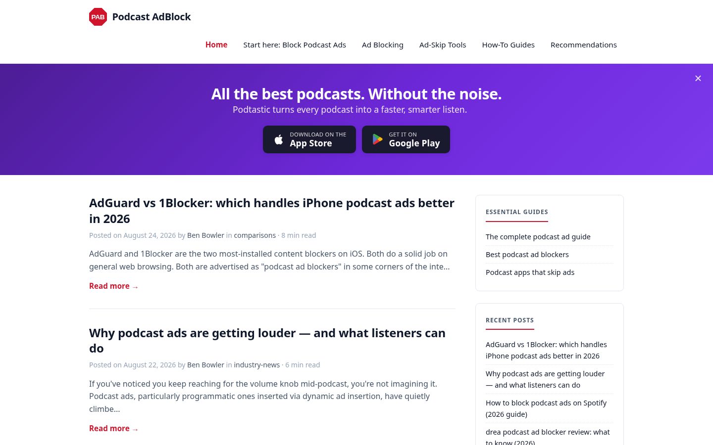 PodcastAdBlock Homepage
