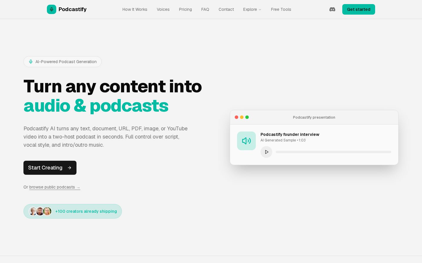 Podcastify Homepage